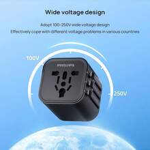PHILIPS Phích cắm chuyển đổi đa năng, bộ chuyển đổi ổ cắm nhiều quốc gia, hỗ trợ các tiêu chuẩn của Mỹ/EU/Anh/Úc/Nhật Bản. Cần thiết cho du lịch và học tập ở nước ngoài. - Nhiều màu sắc và thông số kỹ thuật khác nhau - Xem 3
