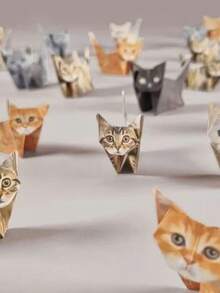 1件创意猫狗折纸，几何折纸工艺品，学生DIY折叠动物摆件，成就感满满 - 長方形 - 查看 4