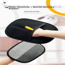 Vật dụng thiết yếu cho người yêu thú cưng! Găng tay loại bỏ lông tĩnh điện/Bàn chải lớn chắc chắn, bề mặt dính hai mặt dễ dàng loại bỏ lông, có thể giặt và bền, chất liệu thoải mái, làm sạch lông thú cưng hiệu quả! - 3 găng tay tẩy lông màu đen - Xem 8