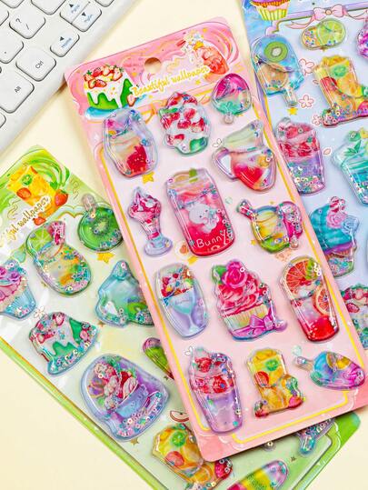 Bộ sưu tập sticker 3D hoạt hình dễ thương mới năm 2026 | Sticker dán ốp điện thoại, sticker dán sổ tay, các họa tiết bao gồm kem, trái cây, v.v. Đồ thủ công trang trí DIY, sticker lấp lấp lánh DIY, sticker dán ốp điện thoại DIY, sticker dán sổ tay DIY, sticker thủ công DIY, sticker chống thấm nước có thể tái sử dụng.