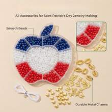 Bộ dụng cụ tự làm trang sức đính hạt mới cho ngày Quốc khánh 4 tháng 7, tự tay làm nhiều loại vòng cổ, vòng tay, nhẫn. - Nhiều màu - Xem 8