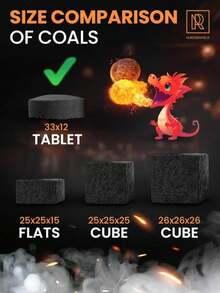 10 Pcs Charcoal Tablets For Incense - Hookah Charcoal Hookah Coals For Hooka - Quick Light Charcoal Tablets - 33 Mm Premium Quality Incense Charcoals Discs - 10 Charcoal For Incenses Burning - ColorA - View 8