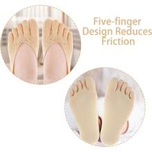 Thinp 4 Pairs Ortho Toe Compression Socks, Bunion Toe Alignment Relief Socks For Women Full Toe Yoga Sock No Show Low Cut Five Finger Sock For Women & Men - default - 查看 5