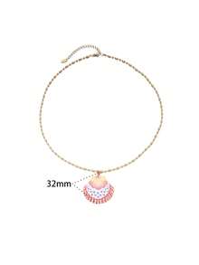 1 chiếc vòng cổ vỏ sò nhiều màu sắc, vòng cổ vỏ sò in hình hoạt hình, phong cách nghỉ mát biển. - Nhiều màu - Xem 8