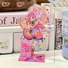 MY LITTLE PONY 一套小马宝莉拟人化亚克力立牌，包含Fluttershy、Pinkie Pie、Twilight Sparkle、Rainbow Dash、Rarity和Applejack，可爱桌面摆件，高性价比卡哇伊小马周边手办，适合圣诞节和日常展示 - 彩色 - 查看 3
