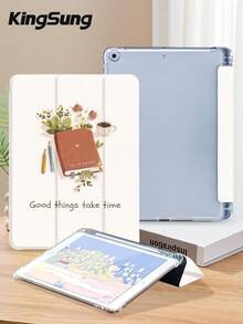 Kingsung 花卉图案平板电脑保护套，兼容 iPad 9.7/10.2/10.5/10.9/12.9 英寸/iPad Pro 11 英寸（第十代）、Galaxy Tab S6 Lite 10.4 英寸、Kindle Paperwhite 第十二代（2024 年款）、Kindle 第十一代（2022 年款），柔软防震，智能支架/自动唤醒/睡眠功能 - 彩色 - 查看 4