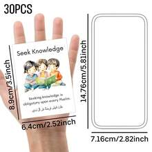 30pcs Islamic Ritual Flash Cards, English-Arabic Bilingual, Beautifully Illustrated Scenes, Islamic Learning Cards, Ideal For Families, Schools And Ramadan Education, Family Education Resources, Ramadan Gift - Multicolor - View 3