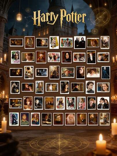 哈利波特官方授权剪贴簿乙烯基贴纸套装装饰贴纸包动漫人物防水贴纸无残留贴纸易撕贴纸文具生日礼物50张华纳兄弟