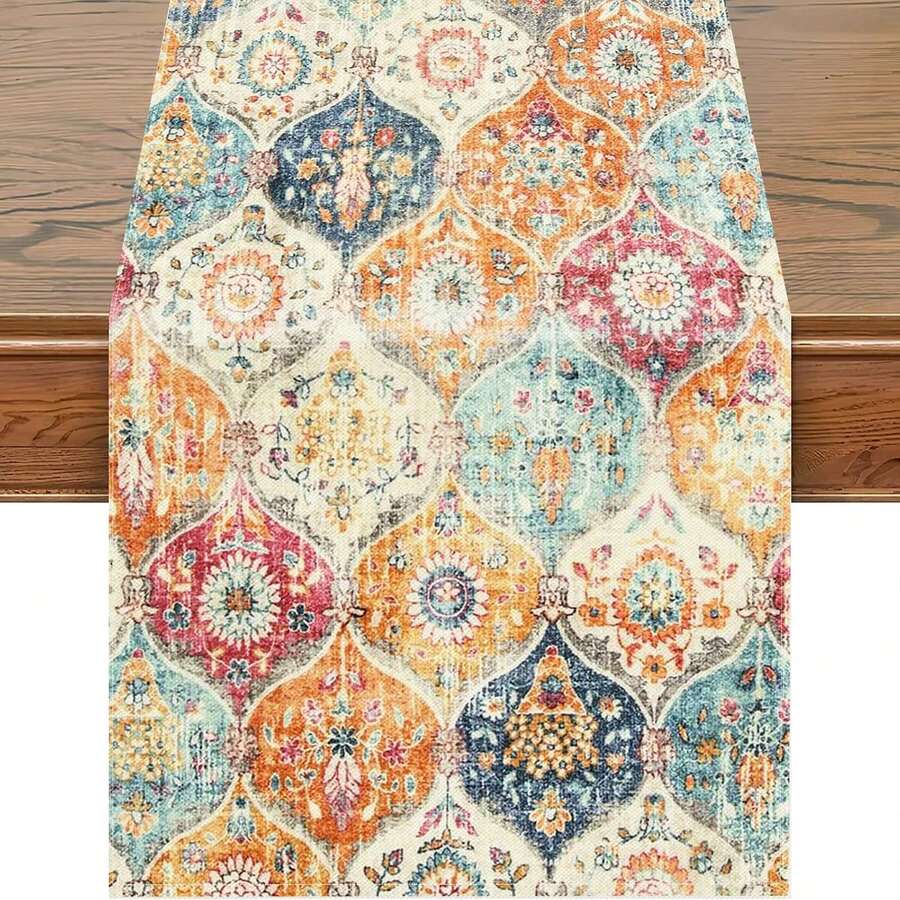 1 Buah Taplak Meja Hari Kemerdekaan Amerika, Dekorasi Meja Makan Dapur untuk Pesta Musiman dan Liburan, Dekorasi Pesta Rumah 33,08 x 182,88 cm - MultiWarna - View 1