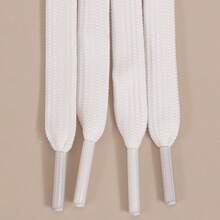 2 Pairs Polyester Flat Shoelaces, Suitable For Sneakers, Canvas Shoes And Casual Shoes, Multiple Colors Available - White - View 5