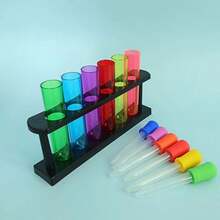 1 Set de Kit de Experimentos Científicos Coloridos, Herramientas Educativas Divertidas para Experimentos, Set de Experimentos Multicolor que Incluye Tubos de Ensayo, Vasos de Precipitados, Cuentagotas y Tazas Medidoras, Suministros Agradables para Experimentos Científicos en el Hogar y el Aula, Adecuado para Educación Familiar, Actividades en el Aula y Entusiastas de la Ciencia, Experimentos Interactivos y Divertidos - Serie de experimentos de color - Ver 6