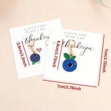 3pcs/6pcs Elegant Blueberry Keychains With Gratitude Card - Fashionable Keychains For Women And Men, Fruit Charm; Comes With Inspiring And Encouraging Cards, Cute For Wallet, Backpack, Car Accessories, Love And Care Party Gifts - Silver - View 6