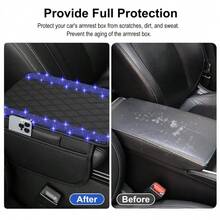Diamond Grid Design Car Center Console Cover With Storage Bags Luxurious Shiny Arm Rest Cover Universal Elegant - Multicolor - View 5