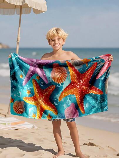 1 chiếc khăn tắm biển trẻ em họa tiết sao biển, khăn tắm biển cỡ lớn siêu mềm mại làm từ sợi microfiber, khăn tắm siêu thấm hút, thích hợp cho du lịch, hồ bơi, lặn, lướt sóng, yoga, cắm trại, có nhiều kích cỡ, phụ kiện bãi biển cho bãi biển, hồ bơi, du lịch, cắm trại, yoga.