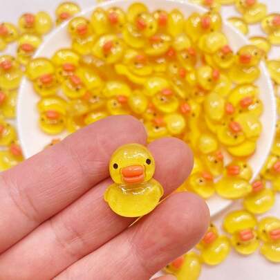 50pcs Yellow DIY Duck 3D Creative Fridge Magnets, Handmade Decorative Supplies, Suitable For DIY Craft Projects, Handmade Accessories