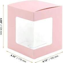 20个装礼品杯盒，空白热升华杯包装盒，透明陶瓷咖啡杯礼品盒，带盖装饰派对礼品包装盒 - 粉紅色 - 查看 3