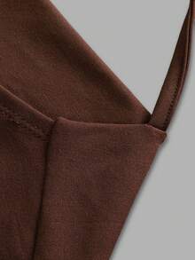 Women's Spring Summer New Arrival Brown Flounce Sleeve Backless Cropped Top - Valentine's Day - Brown - View 3