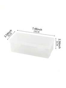 1pc Transparent Cosmetic Storage Box, Bedroom Vanity Desk Organizer For Lipstick, Lip Gloss, Dust-Proof And Sealed, Suitable For Makeup Tools - Clear - View 7
