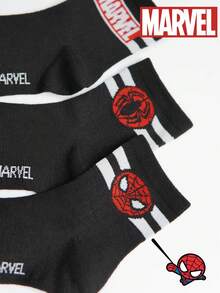 Marvel 1/5/10雙漫威蜘蛛人超級英雄中筒襪兒童款，韓系卡通襪女童男童通用，四季皆宜 - 彩色 - 查看 4