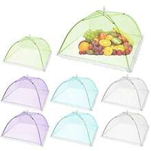 1pc Foldable White Anti-Insect Food Cover - Removable & Washable Mesh Vegetable Dining Tent, Suitable For Camping/Restaurant - Multicolor - View 11