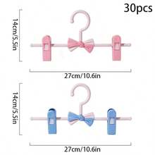 30 cái/20 cái/10 cái Móc treo quần mini chống trượt, kẹp quần có thể điều chỉnh, thu gọn, không đường may, dùng trong gia đình, chống trượt cho quần áo trẻ em. - Hồng - Xem 17