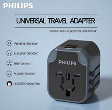 PHILIPS 便攜式全球旅行轉換插頭（型號：SPS1001A/93）- 英標/日標/歐標等國際電源插頭轉換器，適用於全球200多個國家和地區，升級USB-C快充 大功率 一體兩用，可用於筆記型電腦和智慧型手機等設備 - 彩色 - 查看 8