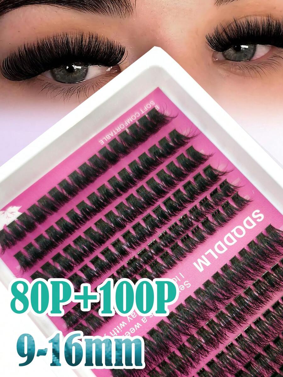 12 hàng 240 chùm mi giả Wispy Lash Clusters 80P100P, mi giả nối dạng chùm hỗn hợp, mi giả dạng chùm bông xù, mi giả dạng chùm nhọn 9-16mm D Curl, mi giả riêng lẻ, mi giả dạng chùm mềm mại có thể tái sử dụng, tự làm mi giả. - D - Xem 1