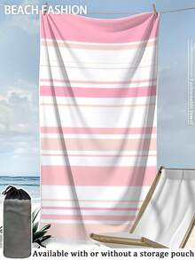 Toalha de Praia [250gsm Ultramacia e de Secagem Rápida] | Disponível nos tamanhos 70*140cm e 90*180cm | Estampa Listrada Minimalista | Toalha de Banho/Natação Portátil de Alta Absorção, Ideal para Praia, Natação, Viagens, Camping e Atividades Físicas no Verão - Multicolorido - Ver 12