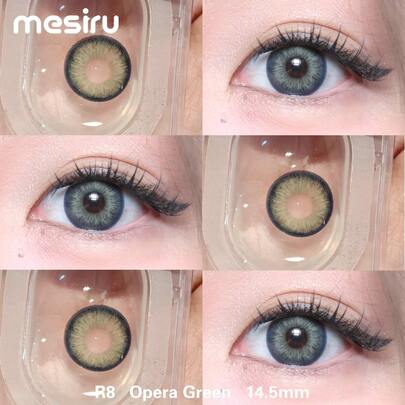 1 Paar grüne weiche Farblinsen, 14,5 mm, 42% Wassergehalt, 1 Jahr Ersatz, 2 Stücke/Packung, Hochwertig