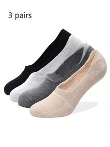 1/4 双装女士隐形无痕袜，加厚毛圈内衬，防滑，四季皆宜的实用短袜 - 彩色 - 查看 8
