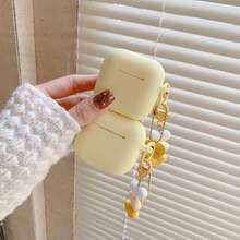 1个苹果造型硅胶保护套+心形吊坠耳机套，兼容 2/3/4/Pro 3，新款无线蓝牙耳机保护套，兼容 Pro/Pro 2，优质耳机保护套，防摔耳机套 - 乳黃色 - 查看 8