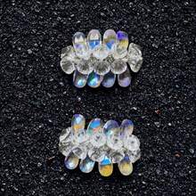 1pc Handmade Glass & Acrylic Rhinestone Gradient Shiny Detachable Shoe Flower Decoration, Suitable For Sandals With Small Holes (Shoes Not Included) - Clear - View 7