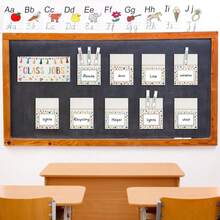 Zonon Class Jobs Bulletin Board Colorful Class Jobs Pocket Chart Set Teacher'S Helper Chalkboard Decor Classroom Bulletin Board Decoration For Back To School (Welcome Style) - ColorA - View 5