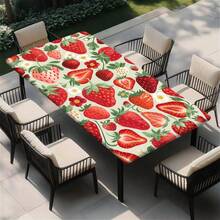 1 chiếc khăn trải bàn chủ đề dâu tây, họa tiết dâu tây màu hồng, khăn trải bàn ăn tiệc mùa xuân/hè, quà tặng tiệc dâu tây, đám cưới, quà tặng Ngày của Mẹ. - A - Xem 5