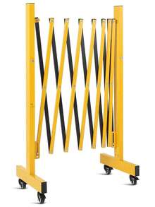 Portable Expandable Folding Gate – Heavy Duty Yellow Steel Expandable Barricade With 360° Locking Castors, Foldable Middle Section Temporary Driveway Gate - C - View 8