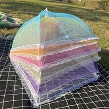 1pc/3pcs Outdoor Picnic Food Cover, Made Of Breathable Mesh In Multiple Colors, Anti-Mosquito And Dust, Foldable. These Large Pop-Up Kitchen Tools Are Washable, Reusable And Portable - Multicolor - View 5