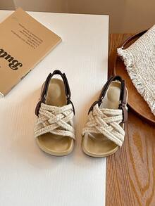 2026 儿童舒适编织平底凉鞋 - 黑色 - 查看 5