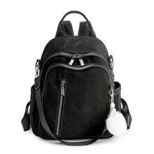 Fashion Women's Travel Backpack, Large Capacity Laptop Backpack, Streetwear Style - Black - View 10