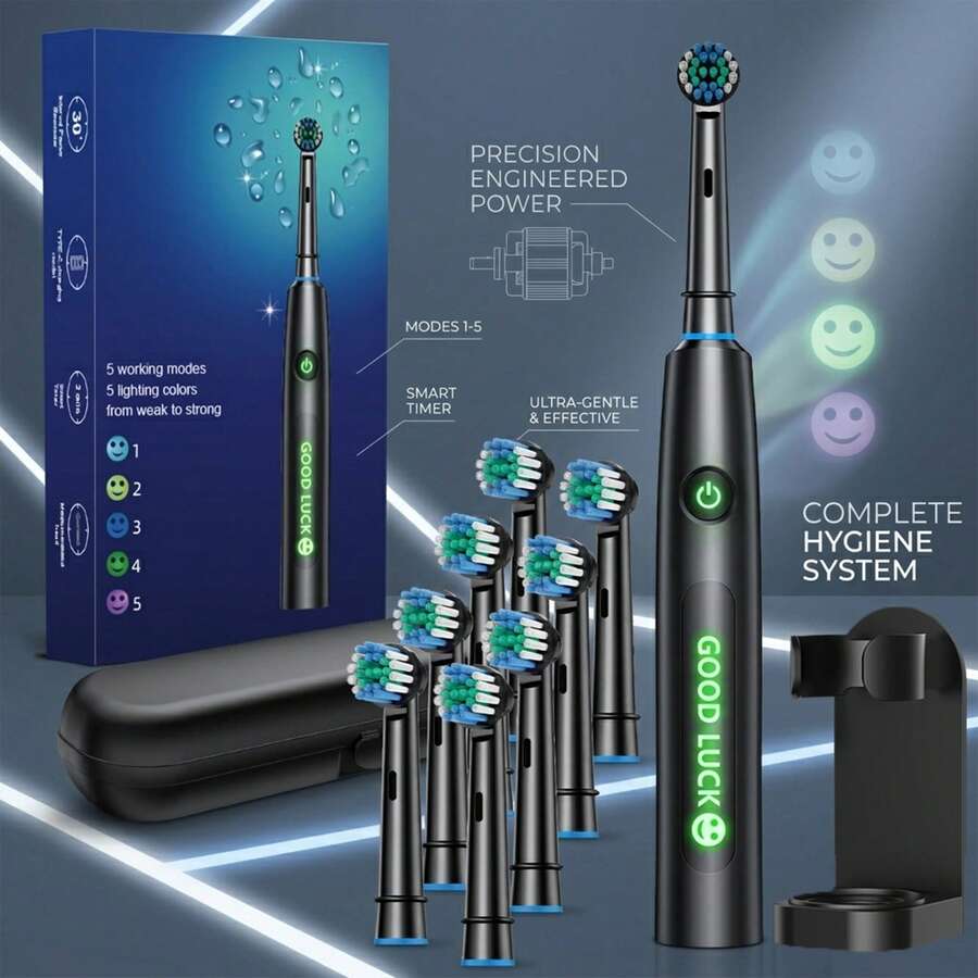 3 Cleaning Modes Electric Toothbrush, Rechargeable Soft Bristle Dental Cleaner