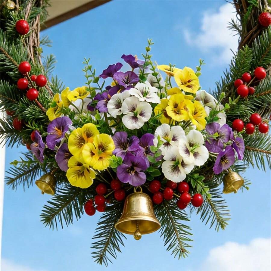 8 bông lan Phalaenopsis và hoa pansy nhân tạo, chống tia UV, trang trí hoa sống động như thật cho vườn trong nhà/ngoài trời, hiên nhà, bệ cửa sổ, nhà cửa, đám cưới và phong cách mộc mạc; hoa giả không phai màu dùng để trang trí, giỏ treo, bình hoa, kỷ niệm, đám cưới, lễ đính hôn, ngày Thánh Patrick, Lễ Tạ ơn và nhiều dịp khác.