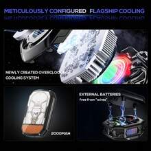 MeMO CX14 2026 New Magnetic Back Clip Dual-Use One-Size-Fits-All Phone Cooler, Equipped With Rechargeable Battery | RGB LED Semiconductor Heat Sink, Suitable For Mobile Phone Games And Live Streaming - Mobile Phone Cooler - Black - View 3