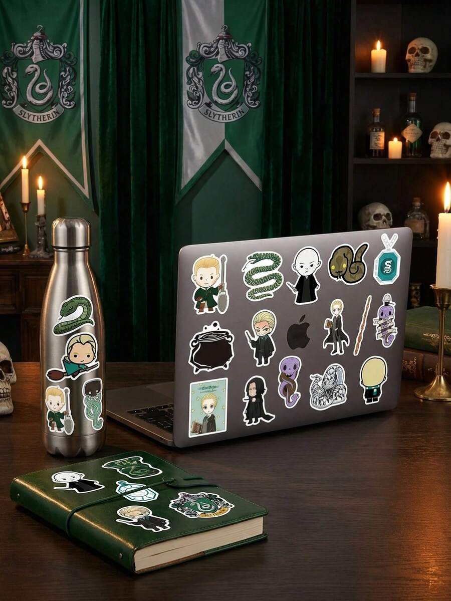 Harry Potter offiziell lizenzierte Scrapbooking Vinyl Aufkleber Dekorative Aufkleber Pack Anime Charakter wasserfeste Aufkleber Rückstandsfrei Aufkleber Leicht ablösbar Aufkleber Schreibwaren Severus Snape Voldemort 50 Stück Warner Bros lustige Aufkleber Kindle Sammelalbum Zubehör Laptop Aufkleber - A - Übersicht 1