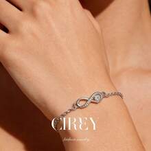 CIREY 1 chiếc vòng tay tình yêu vô cực đính đá tháng 12, vòng tay hình trái tim mạ zirconia, kiểu dáng sang trọng, thích hợp làm quà tặng ngày lễ. - Vàng trắng, đá sinh tháng - Xem 4