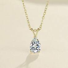 Sterling Silver Water Drop GAO Stone Necklace Light Luxury Fashion Versatile Simple High-End Pendant Clavicle Chain - Teardrop Necklace - View 4