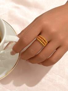 1 chiếc nhẫn tráng men họa tiết hoa và lá, phong cách tối giản độc đáo, thanh lịch, thích hợp đeo hàng ngày, quà tặng sinh nhật. - Nhiều màu - Xem 5
