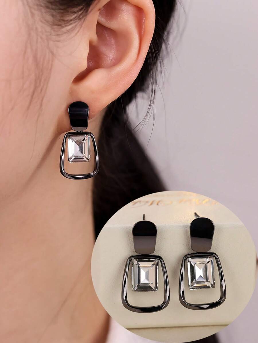 1对女士耳环，优雅奢华设计，时尚百搭，适合作为礼物和日常佩戴