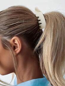 4pcs Elegant Matte Leopard Print Banana Hair Clips, Minimalist Vertical Ponytail Clips, Suitable For Daily Wear, Outings, Sports, Shopping, Vacation, Performances, Afternoon Tea, Versatile, Ideal Gift For Valentine's Day, Thanksgiving, Mother's Day, Birthday, Holidays - Multicolor - View 4