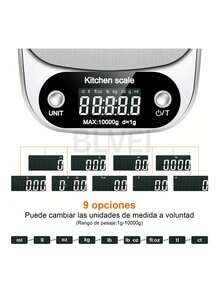 Balanza de gramos digital recargable de alta precisión 1g/10kg - Plateado - Ver 2