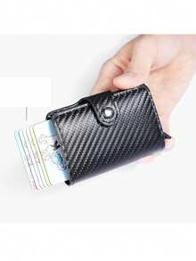 Ví đựng thẻ tín dụng chống trộm, hộp đựng thẻ bật lên bằng hợp kim nhôm, ví mini, ví đựng thẻ du lịch thiết yếu, ví đựng hộ chiếu có khóa bấm. - Nhiều màu - Xem 11