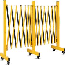Portable Expandable Folding Gate – Heavy Duty Yellow Steel Expandable Barricade With 360° Locking Castors, Foldable Middle Section Temporary Driveway Gate - D - View 8